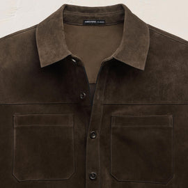 Suede Western Shirt - Bark | James Perse Los Angeles