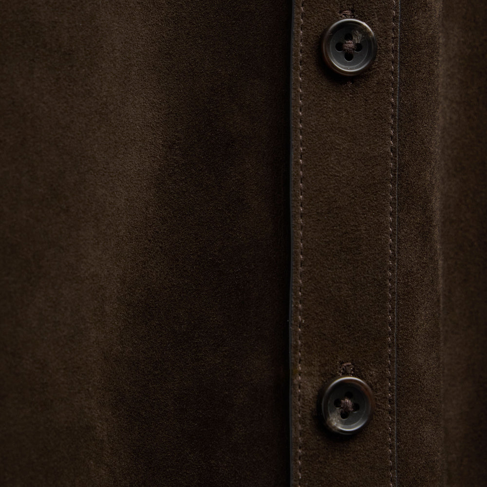 Suede Western Shirt - Bark | James Perse Los Angeles