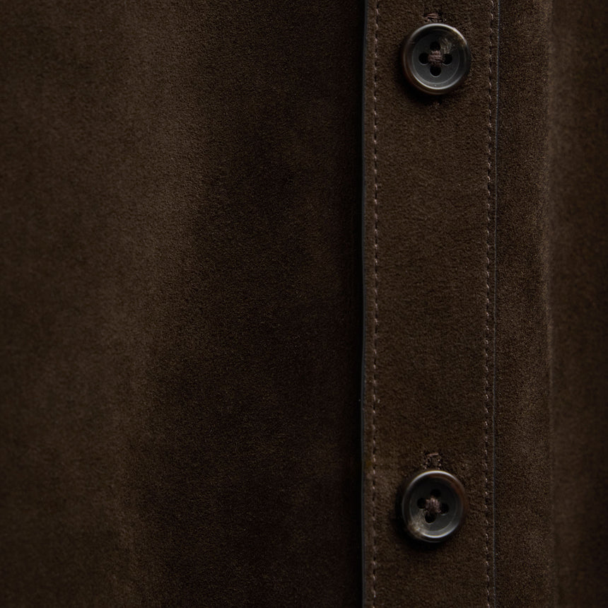 Suede Western Shirt - Bark | James Perse Los Angeles