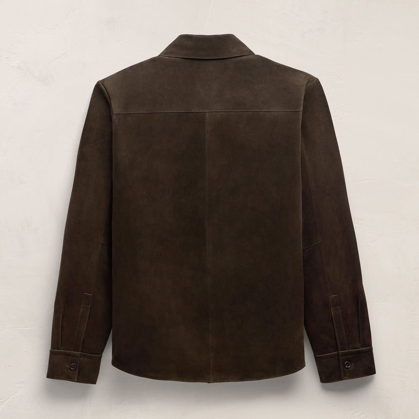 Suede Western Shirt - Bark | James Perse Los Angeles
