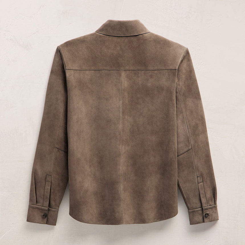 Suede Western Shirt in Caribou | James Perse Los Angeles FLAT