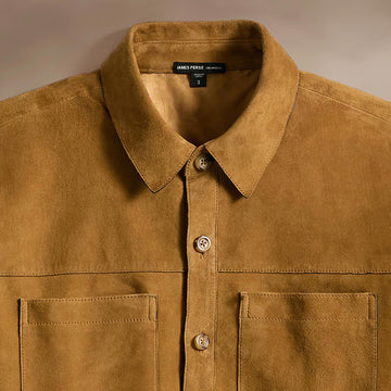 Suede Western Shirt - Tobacco | James Perse Los Angeles