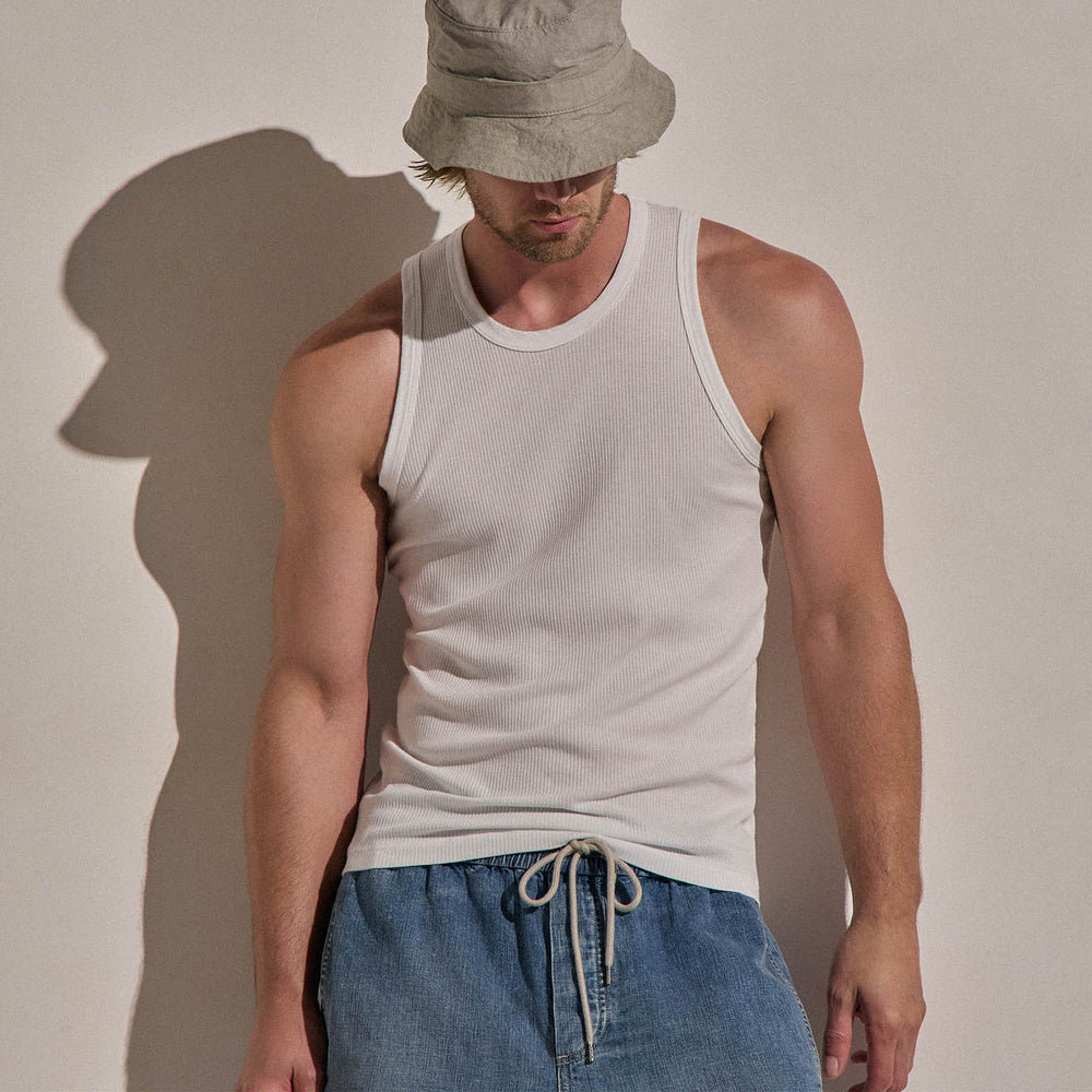 LA Skate Tank in White | James Perse Los Angeles