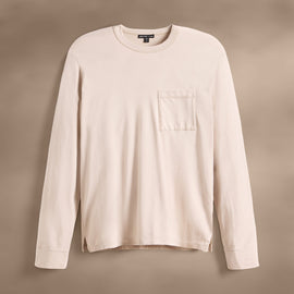 Long Sleeve Pocket Crew in Faint | James Perse Los Angeles