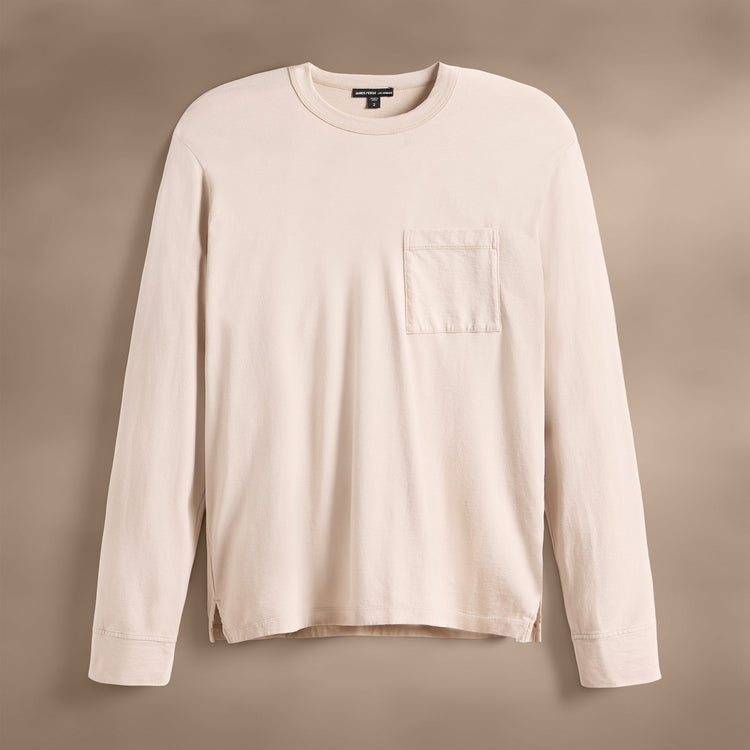Long Sleeve Pocket Crew in Faint | James Perse Los Angeles
