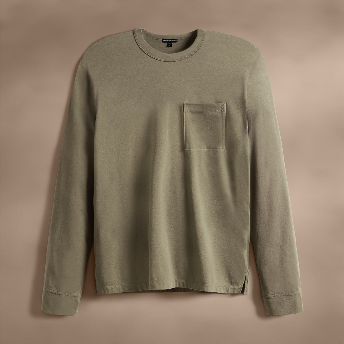 Long Sleeve Pocket Crew in Peet | James Perse Los Angeles