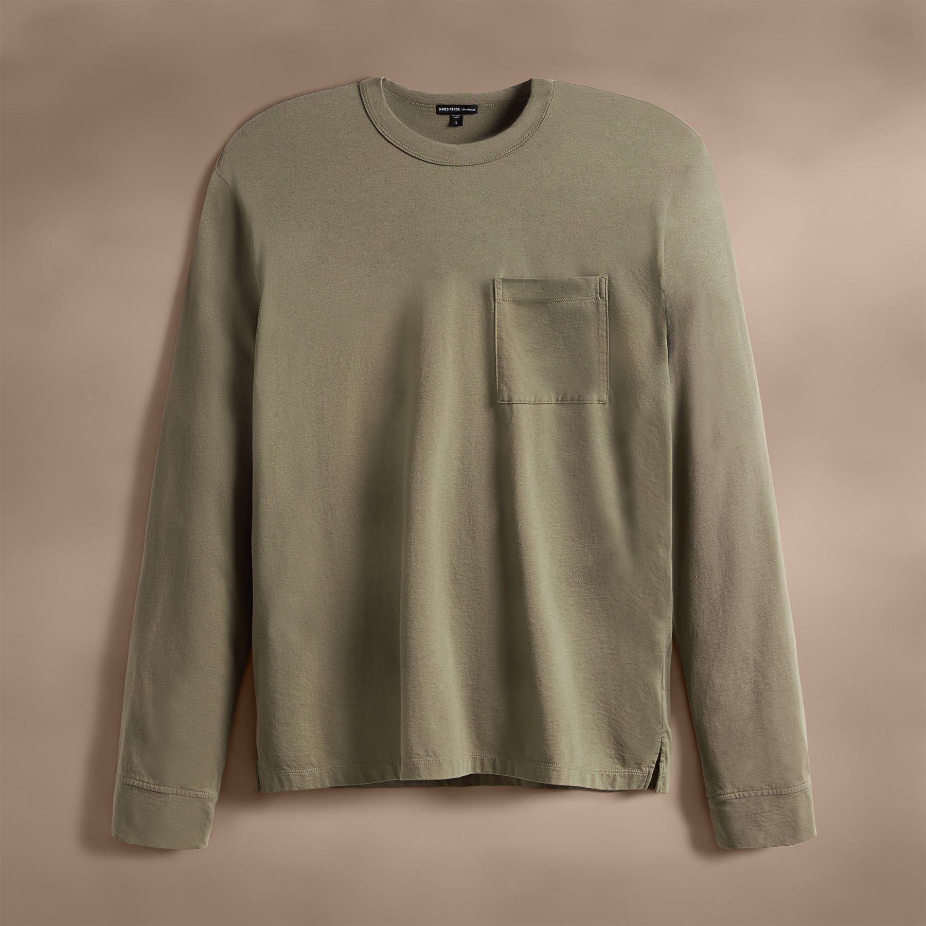 Long Sleeve Pocket Crew in Peet | James Perse Los Angeles
