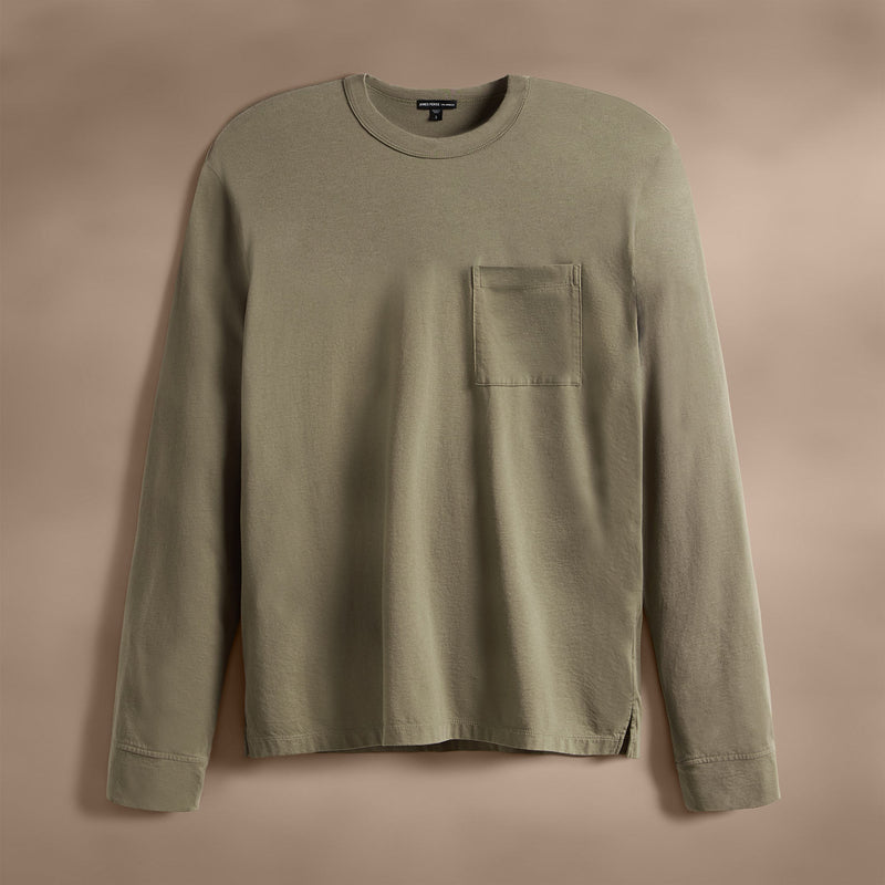Long Sleeve Pocket Crew in Peet | James Perse Los Angeles