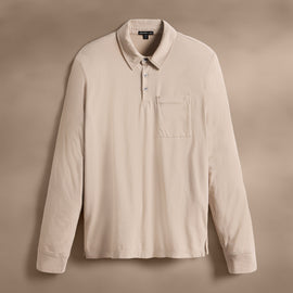 Long Sleeve Pocket Polo in Faint | James Perse Los Angeles