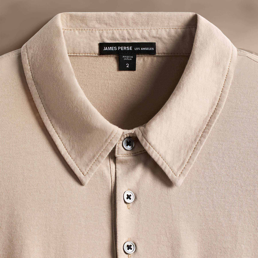 Long Sleeve Pocket Polo in Faint | James Perse Los Angeles