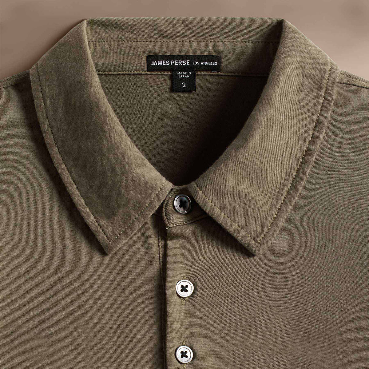 Long Sleeve Pocket Polo in Peet | James Perse Los Angeles