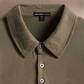 Long Sleeve Pocket Polo in Peet | James Perse Los Angeles