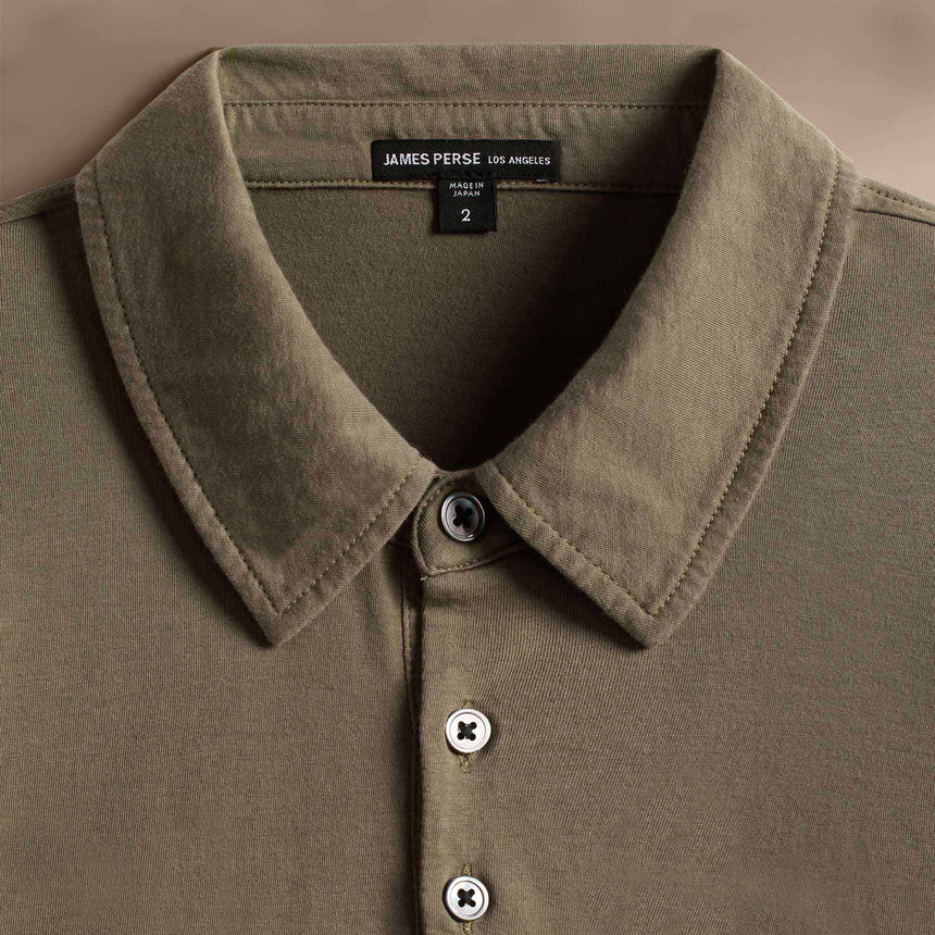 Long Sleeve Pocket Polo in Peet | James Perse Los Angeles