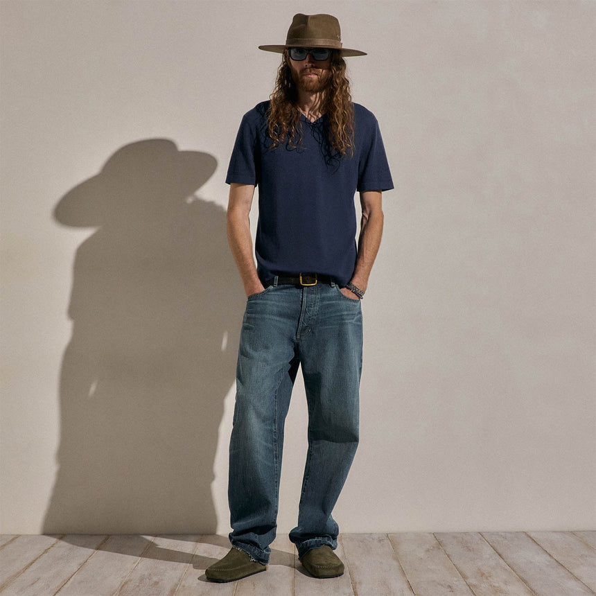 Cotton Cashmere Polo in Admiral | James Perse Los Angeles