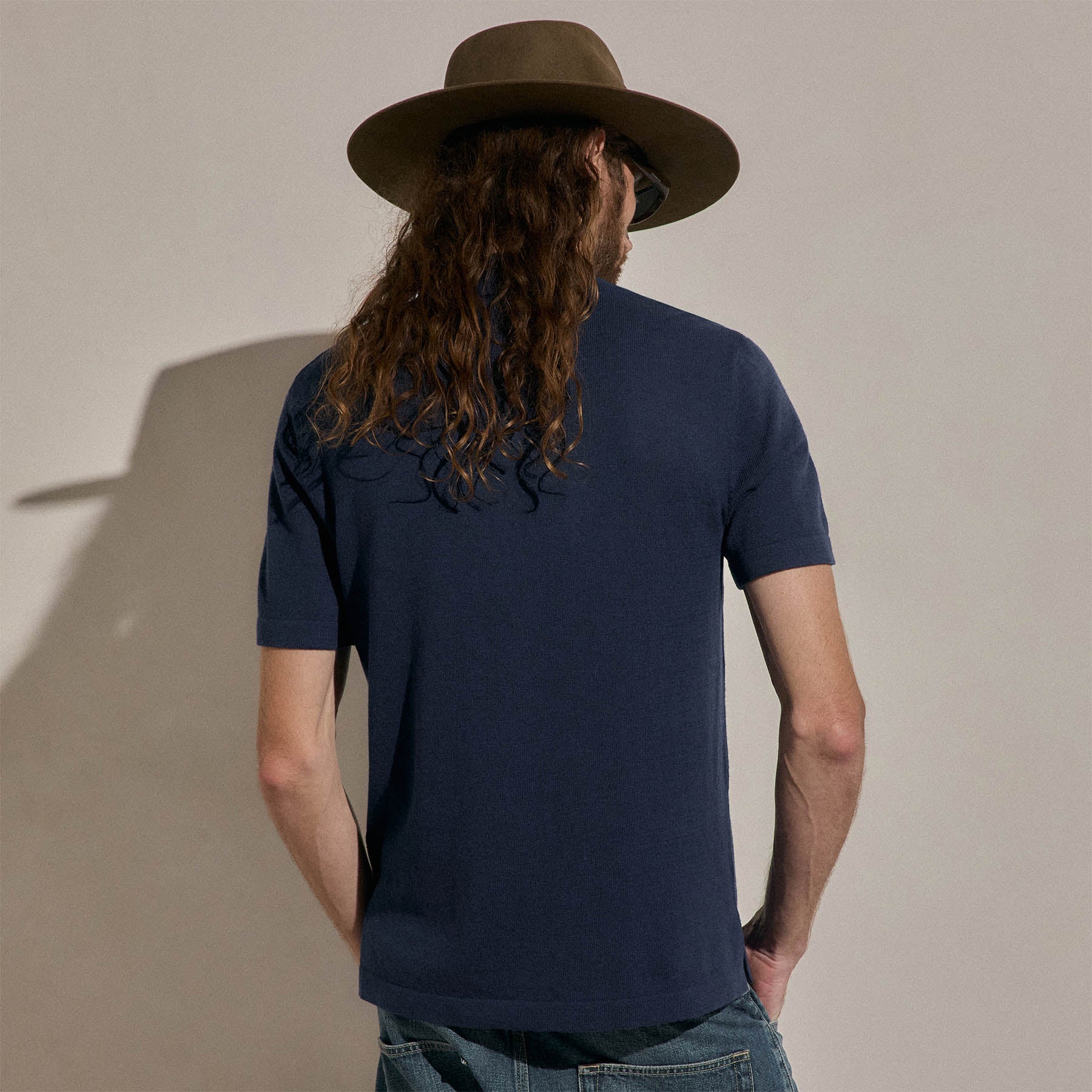Cotton Cashmere Polo in Admiral | James Perse Los Angeles