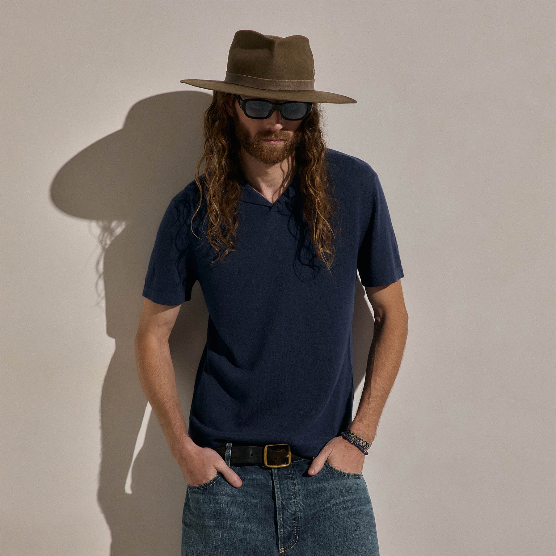 Cotton Cashmere Polo in Admiral | James Perse Los Angeles