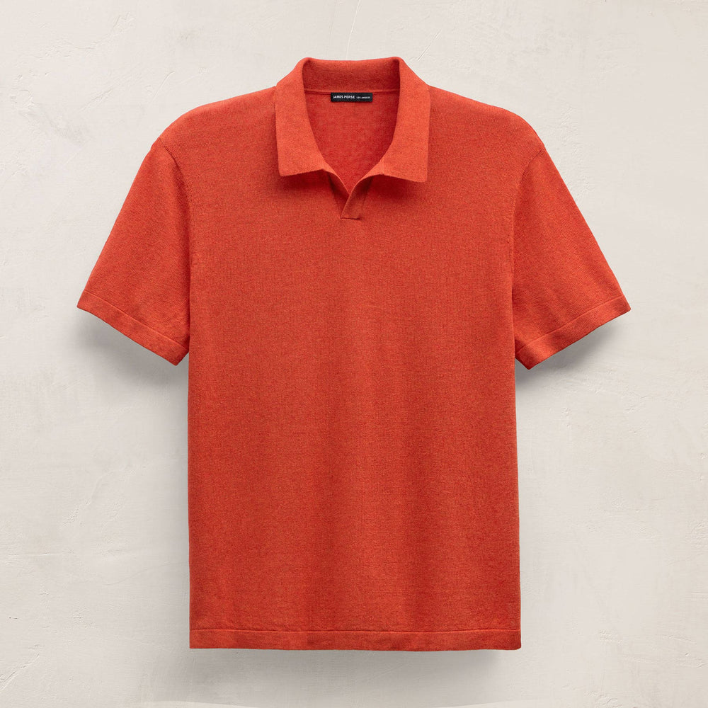 Organic Cotton Cashmere Polo in Blood Orange | James Perse Los Angeles