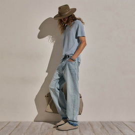 Cotton Cashmere Polo in Sky Blue | James Perse Los Angeles