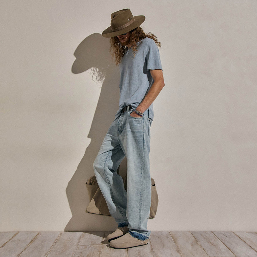 Cotton Cashmere Polo in Sky Blue | James Perse Los Angeles