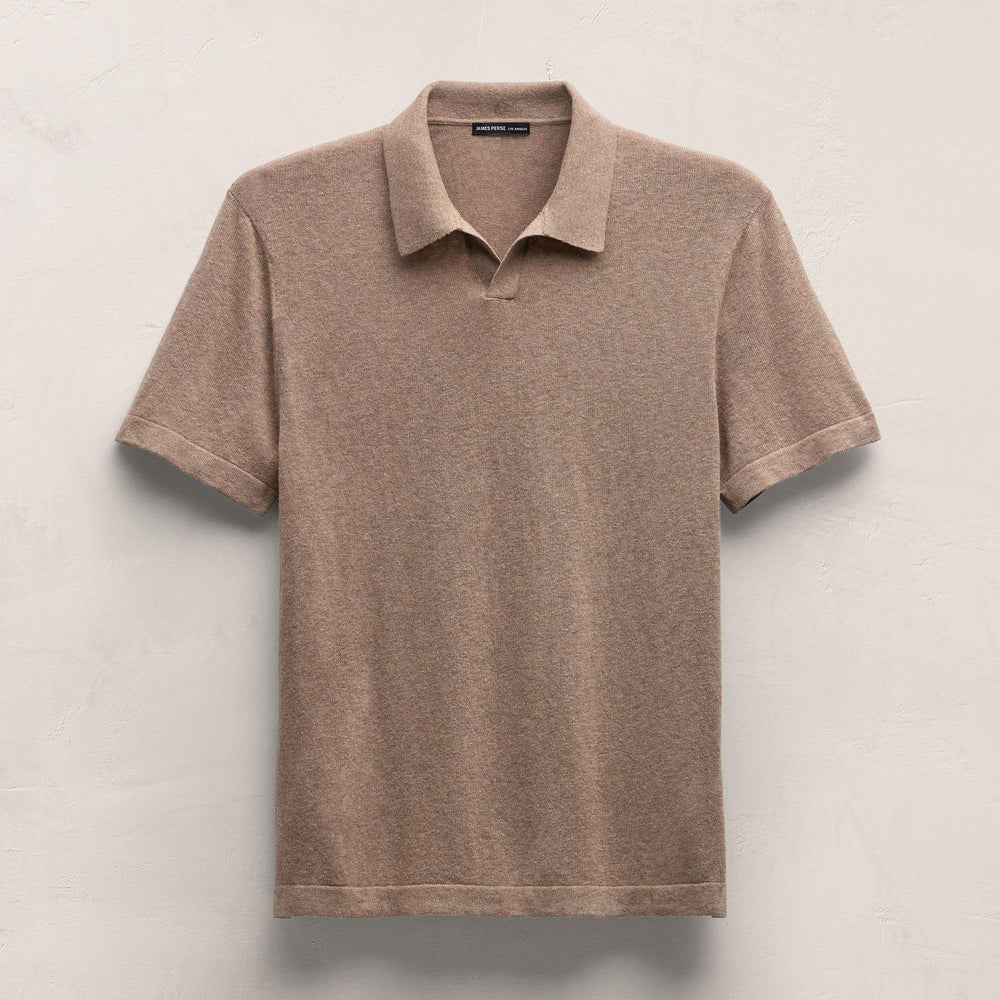 Cotton Cashmere Polo in Warm Brown | James Perse Los Angeles