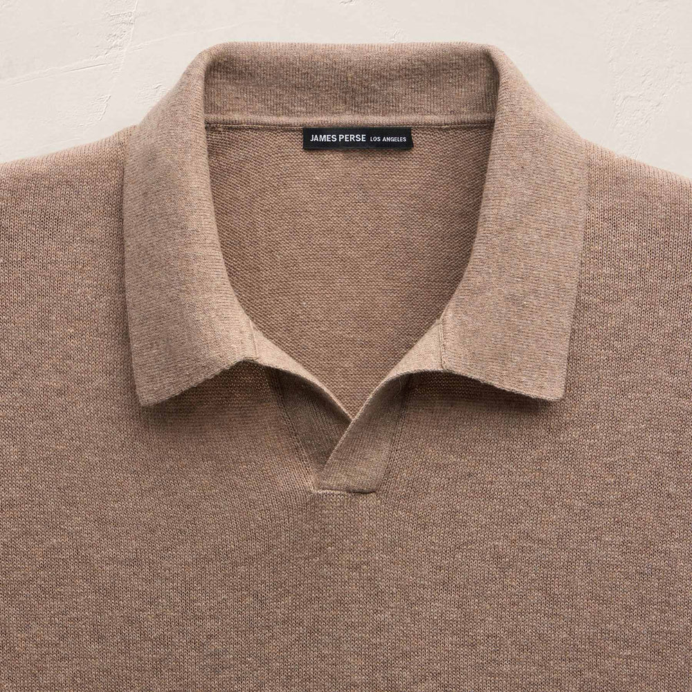 Cotton Cashmere Polo in Warm Brown | James Perse Los Angeles