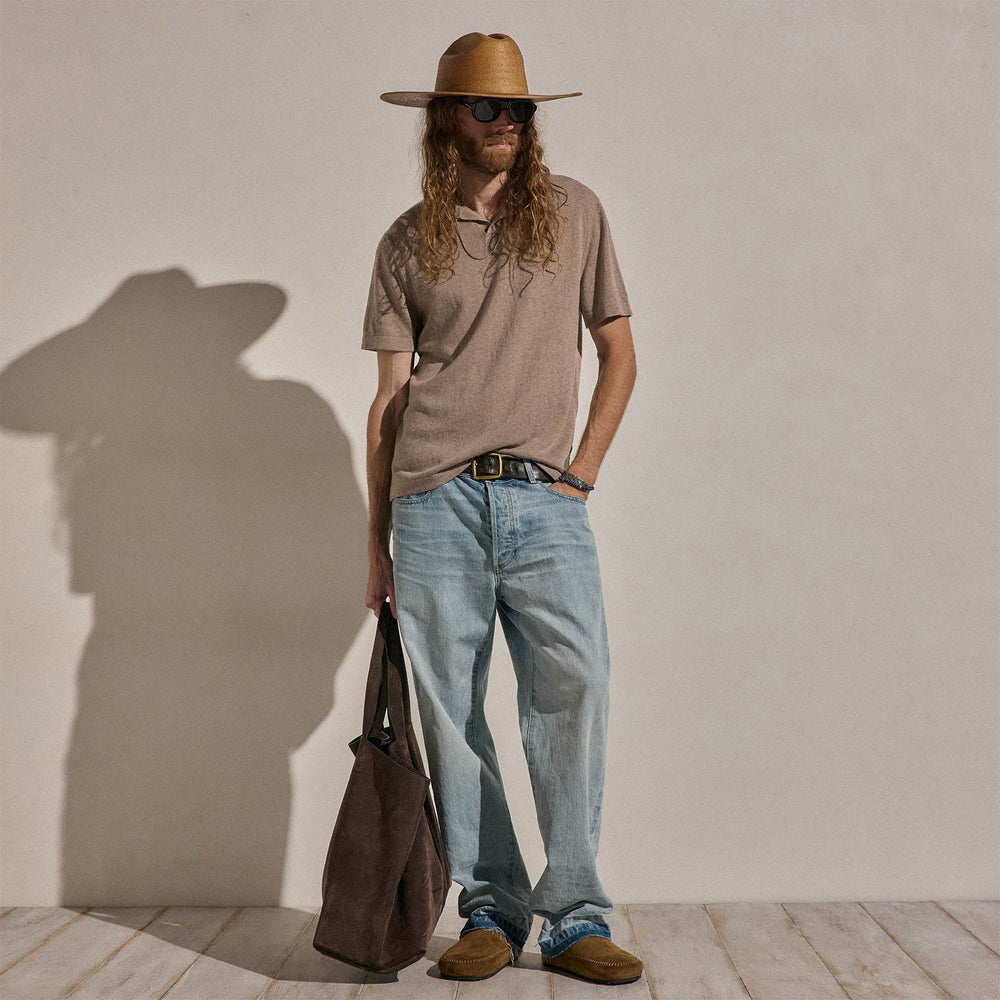 Cotton Cashmere Polo in Warm Brown | James Perse Los Angeles