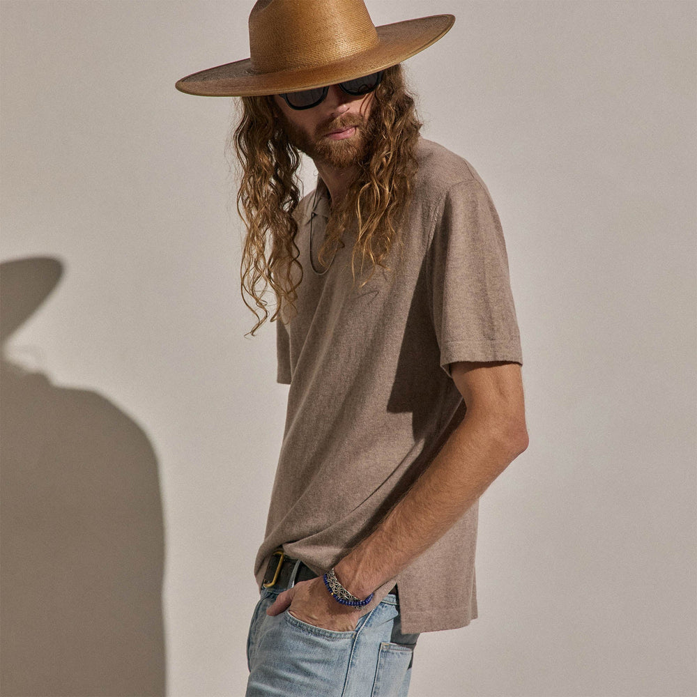 Cotton Cashmere Polo in Warm Brown | James Perse Los Angeles