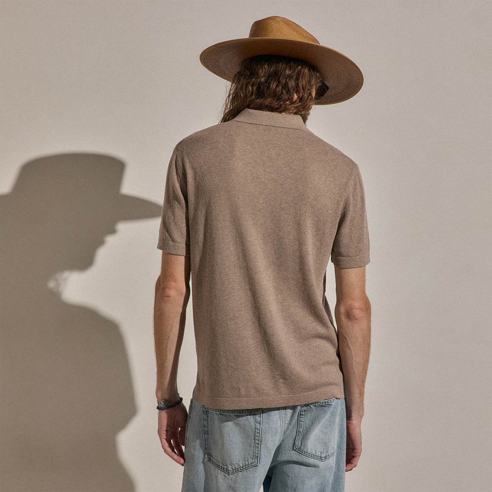 Cotton Cashmere Polo in Warm Brown | James Perse Los Angeles