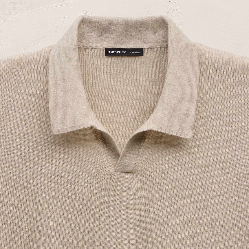 Organic Cotton Cashmere Polo in Wheat | James Perse Los Angeles