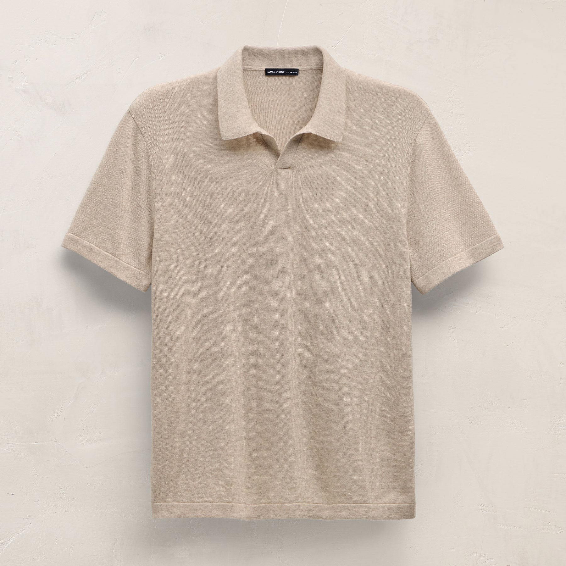 Organic Cotton Cashmere Polo in Wheat | James Perse Los Angeles