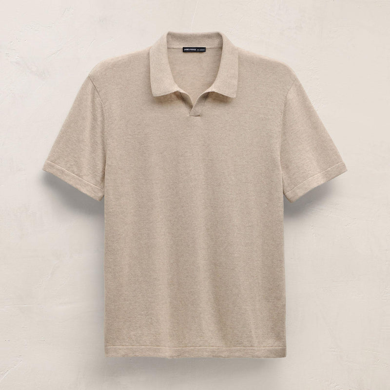 Organic Cotton Cashmere Polo in Wheat | James Perse Los Angeles