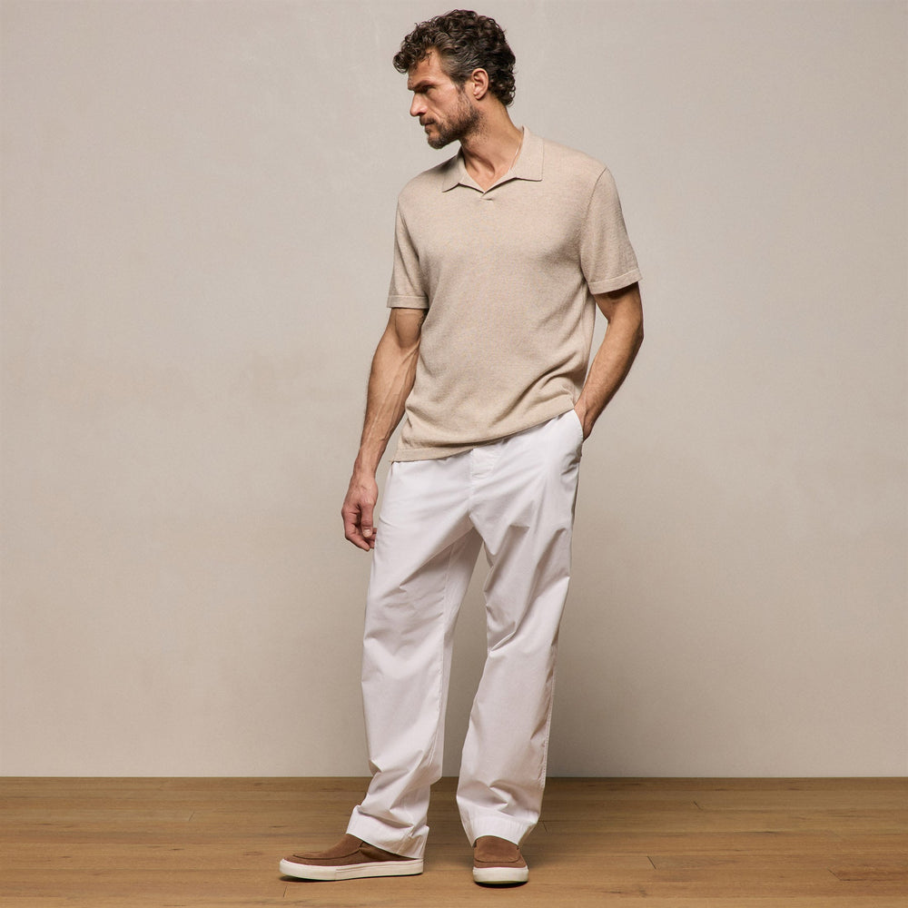 Cotton Cashmere Polo in Wheat | James Perse Los Angeles
