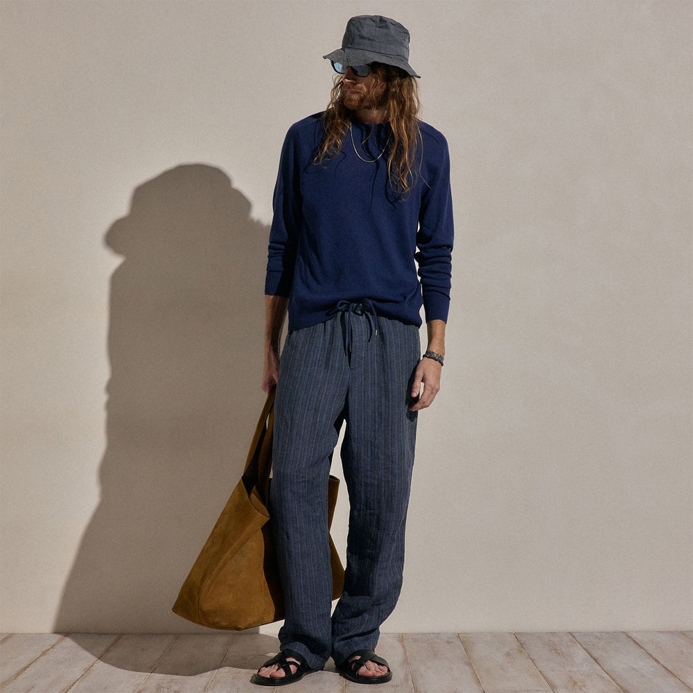 Cotton Cashmere Raglan Crew in Admiral | James Perse Los Angeles