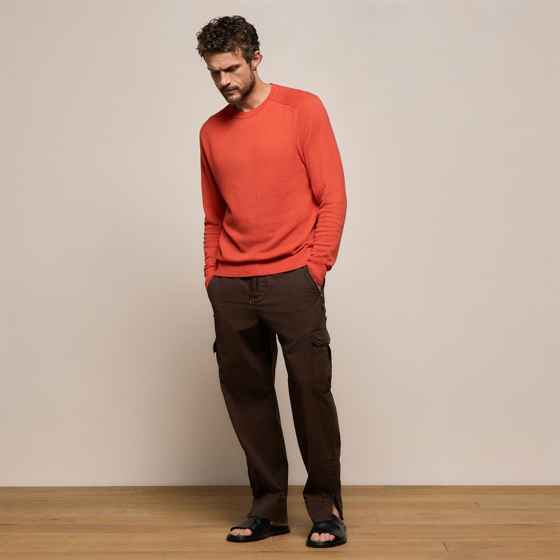 Cotton Cashmere Raglan Crew in Blood Orange | James Perse Los Angeles