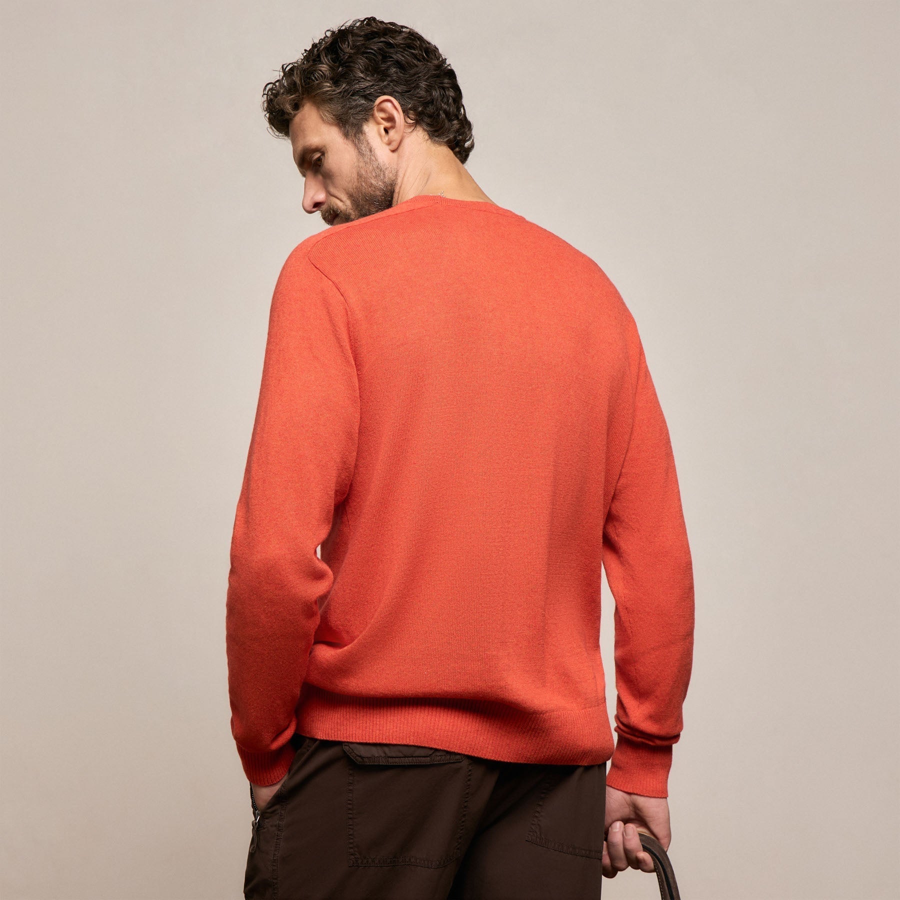 Cotton Cashmere Raglan Crew in Blood Orange | James Perse Los Angeles