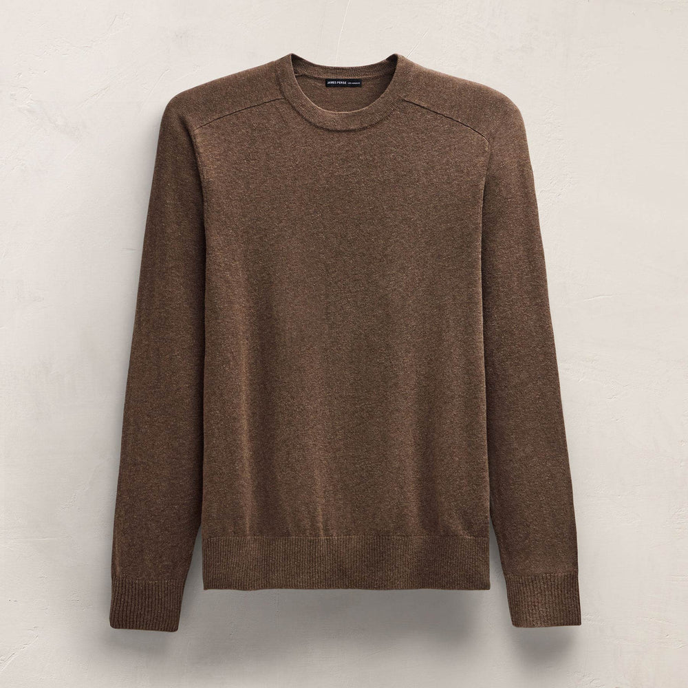 Organic Cotton Cashmere Raglan Crew in Brownstone | James Perse Los Angeles