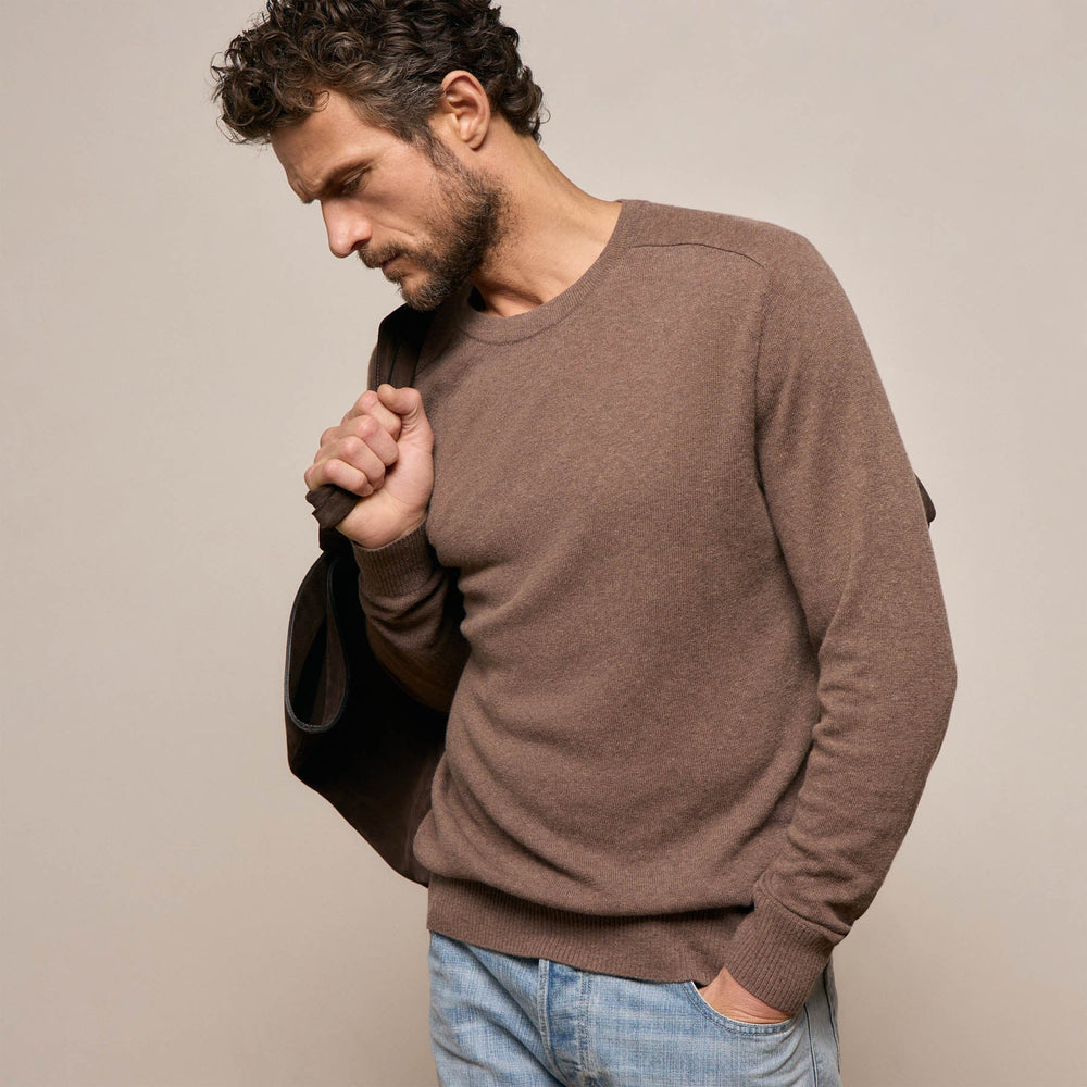 Cotton Cashmere Raglan Crew in Brownstone | James Perse Los Angeles