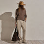 Cotton Cashmere Raglan Crew in Brownstone | James Perse Los Angeles
