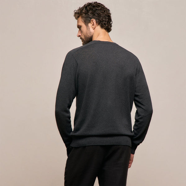 Cotton Cashmere Raglan Crew in Coal | James Perse Los Angeles