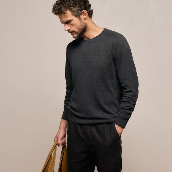 Cotton Cashmere Raglan Crew in Coal | James Perse Los Angeles