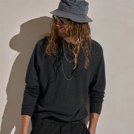 Cotton Cashmere Raglan Crew in Coal | James Perse Los Angeles