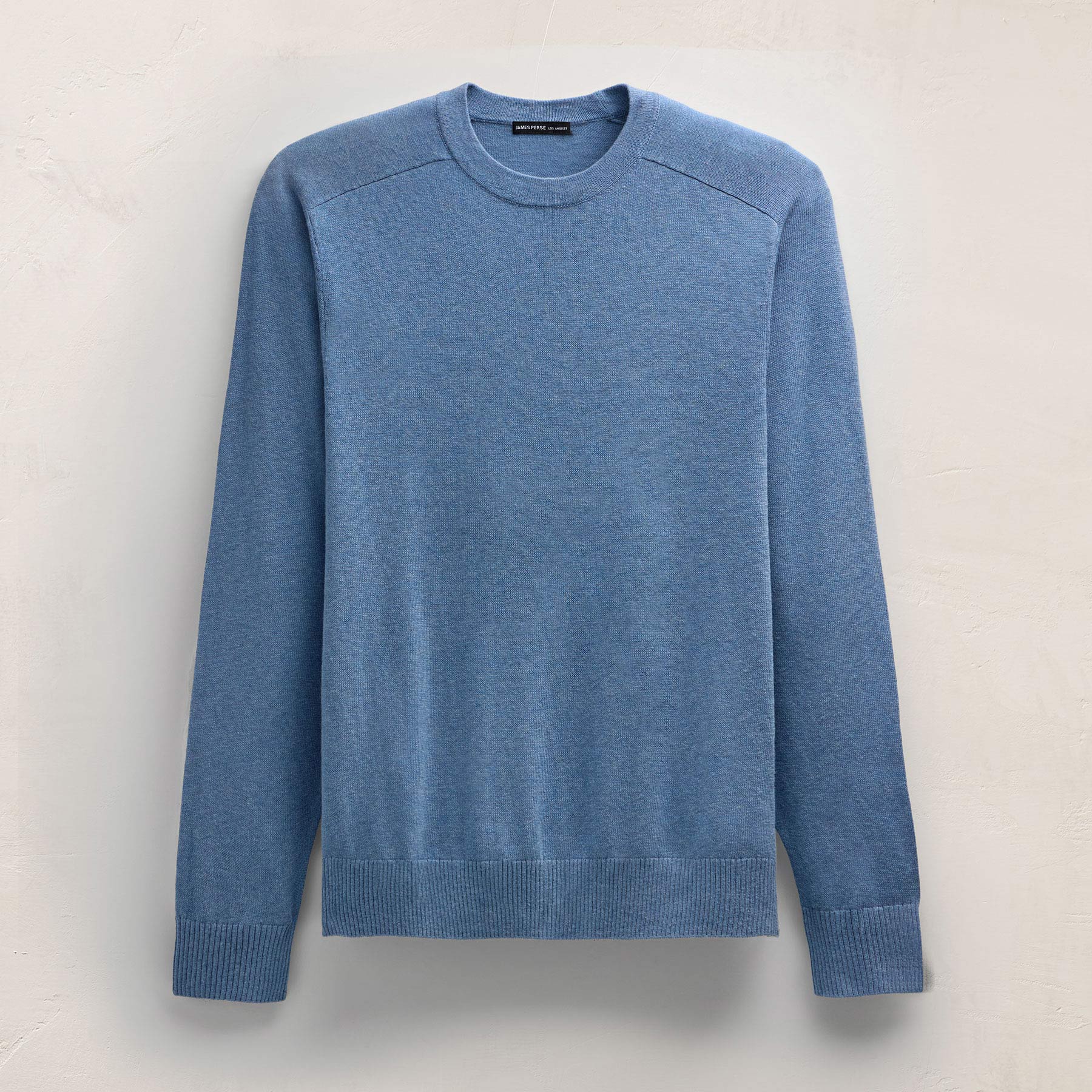 Organic Cotton Cashmere Raglan Crew in Denim | James Perse Los Angeles