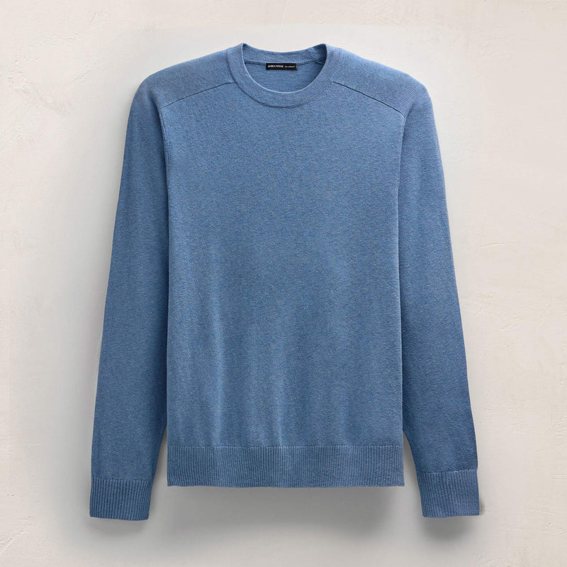 Organic Cotton Cashmere Raglan Crew in Denim | James Perse Los Angeles