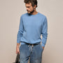 Organic Cotton Cashmere Raglan Crew in Denim | James Perse Los Angeles