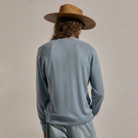 Cotton Cashmere Raglan Crew in Sky Blue | James Perse Los Angeles