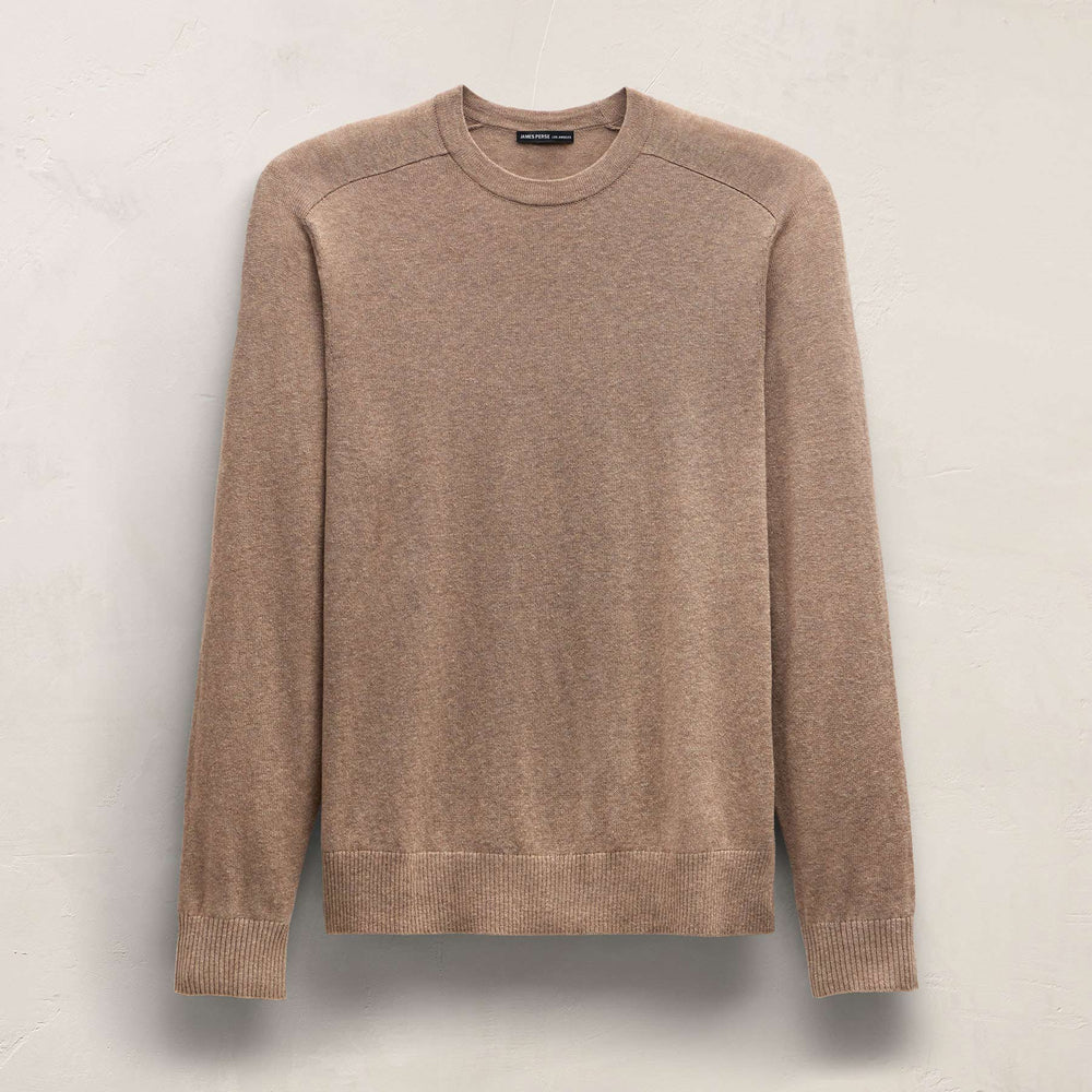 Cotton Cashmere Raglan Crew in Warm Brown | James Perse Los Angeles