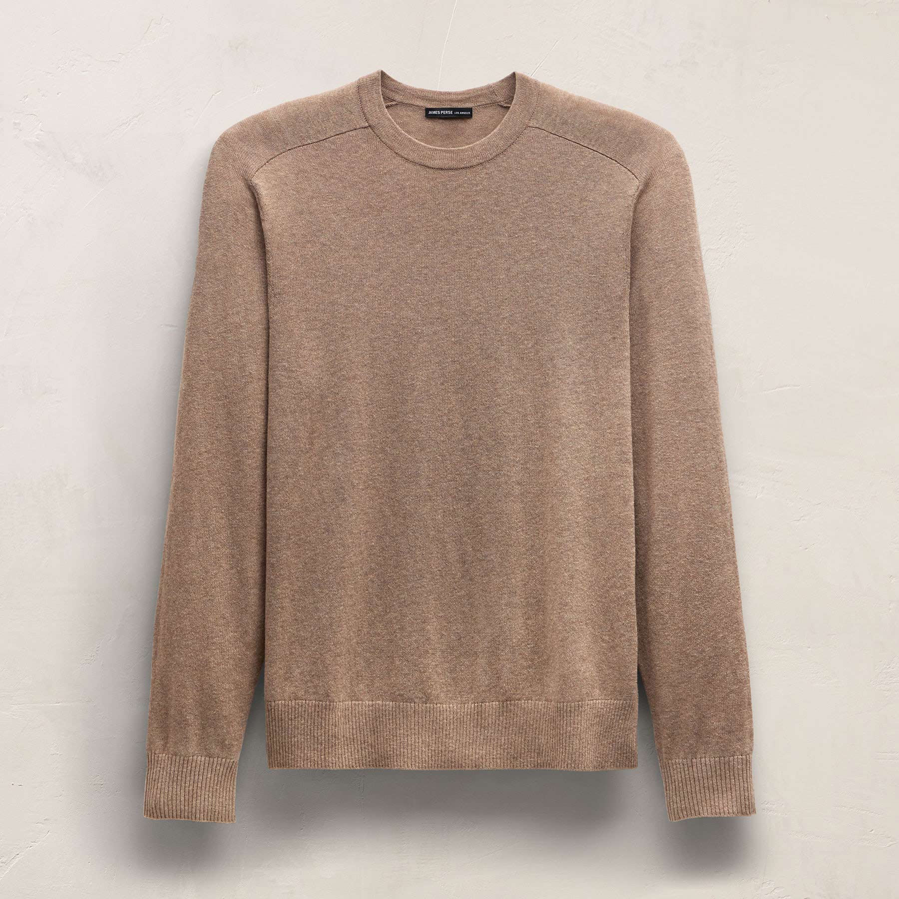 Cotton Cashmere Raglan Crew in Warm Brown | James Perse Los Angeles