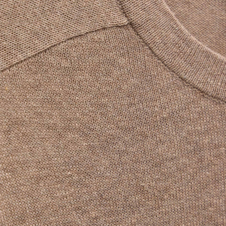 Cotton Cashmere Raglan Crew in Warm Brown | James Perse Los Angeles