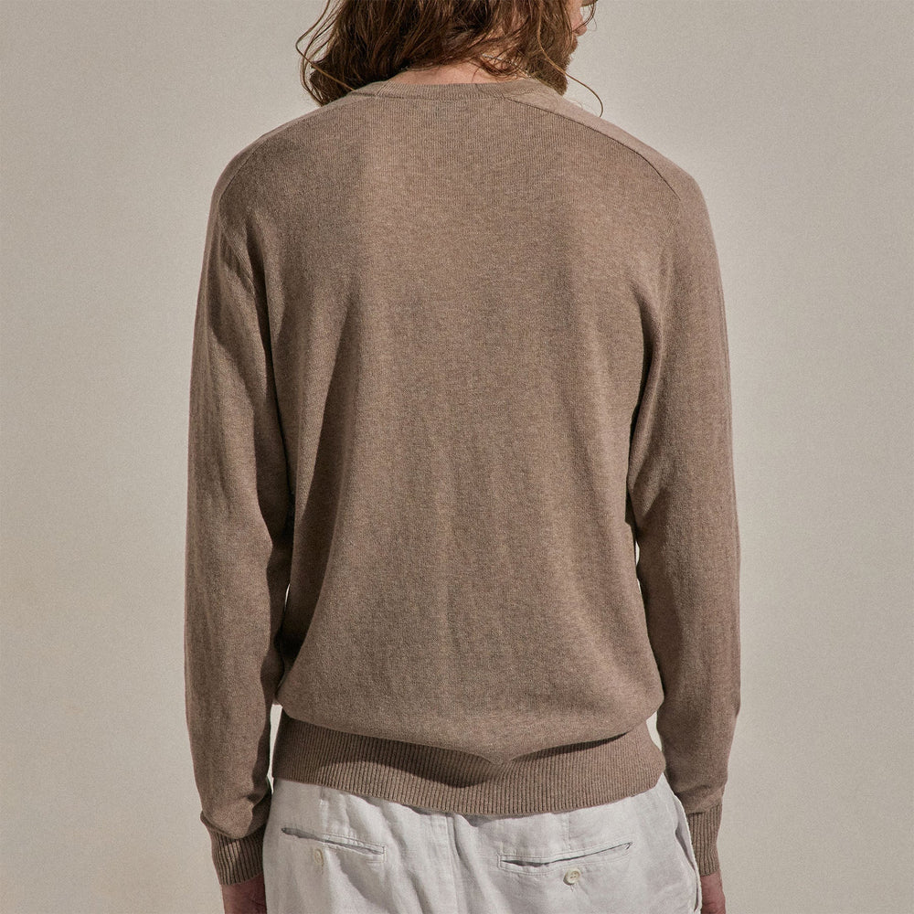 Cotton Cashmere Raglan Crew in Warm Brown | James Perse Los Angeles