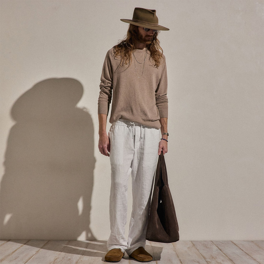 Cotton Cashmere Raglan Crew in Warm Brown | James Perse Los Angeles